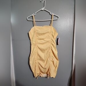 Wild Fable Yellow Plaid Mini Dress